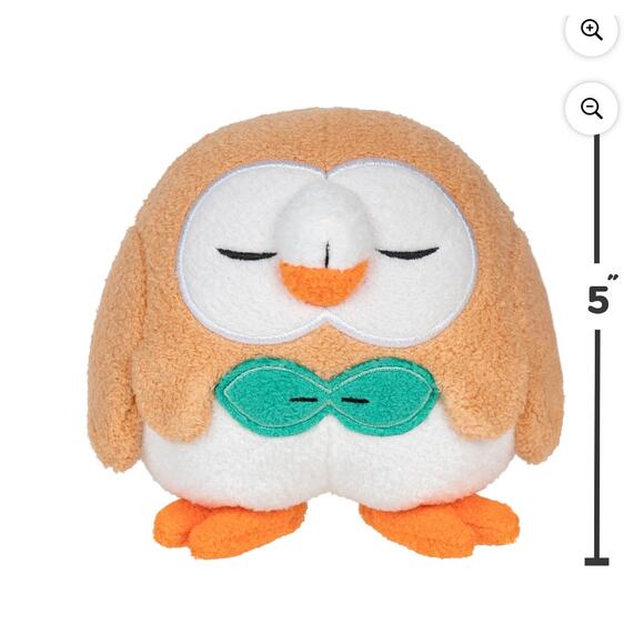 Pokémon 5" Sleeping Plush Rowlet New with Tags - Picture 3 of 3